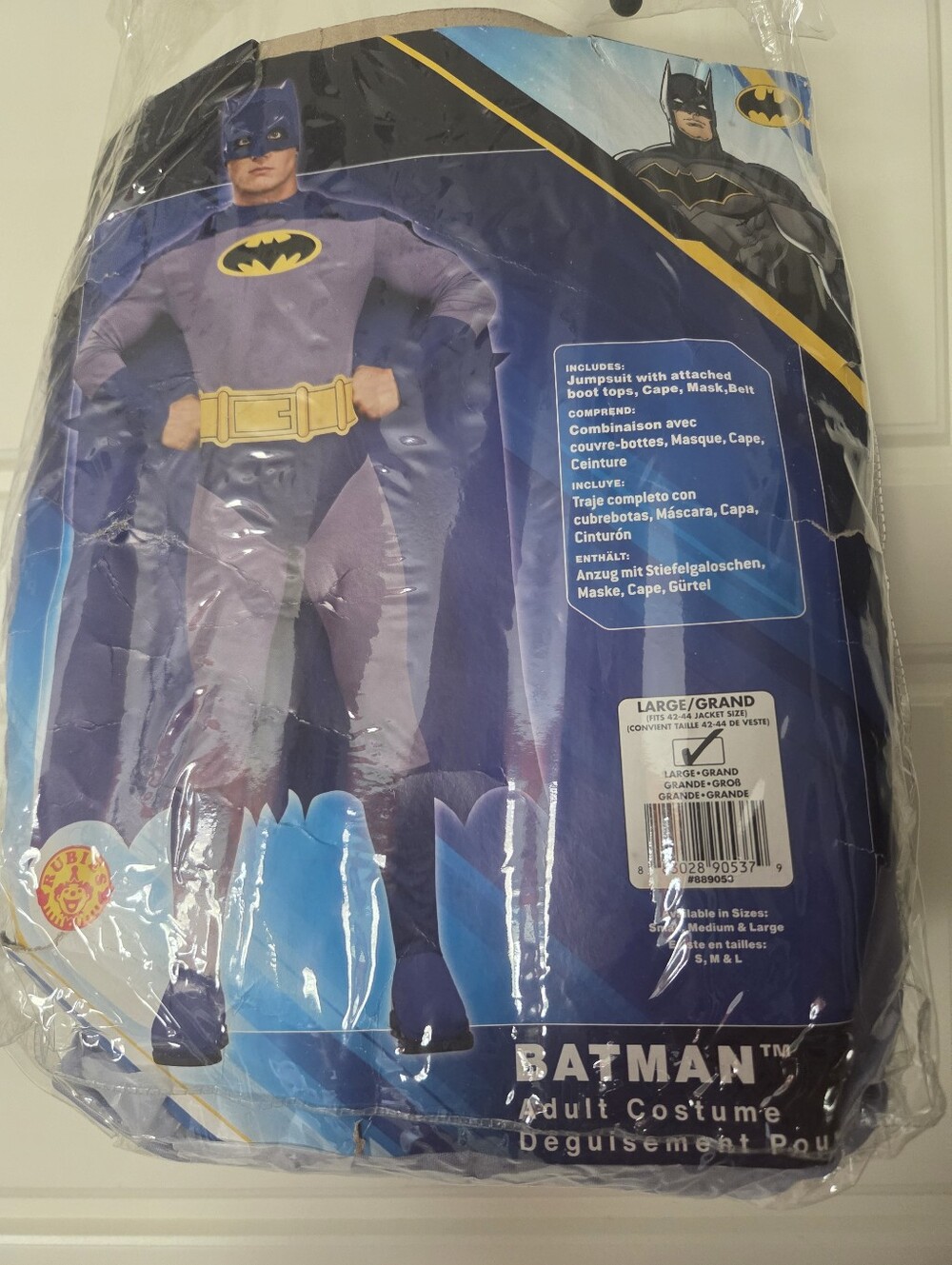 Men's Batman The Brave and The Bold Adult Batman Costume, Blue/Grey, Large